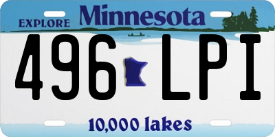 MN license plate 496LPI