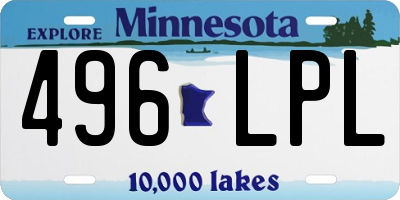 MN license plate 496LPL