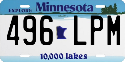 MN license plate 496LPM