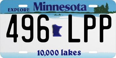 MN license plate 496LPP