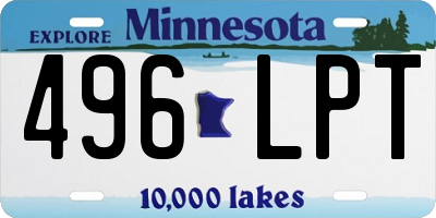MN license plate 496LPT