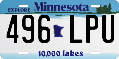 MN license plate 496LPU