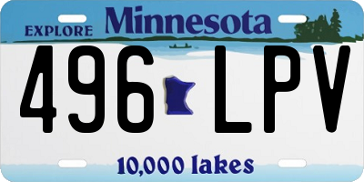 MN license plate 496LPV