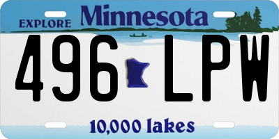 MN license plate 496LPW
