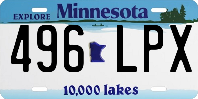 MN license plate 496LPX