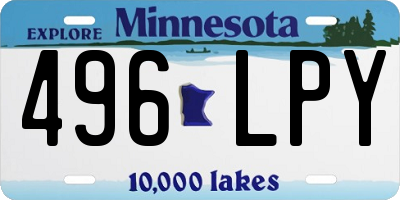 MN license plate 496LPY
