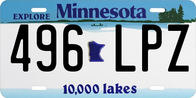 MN license plate 496LPZ