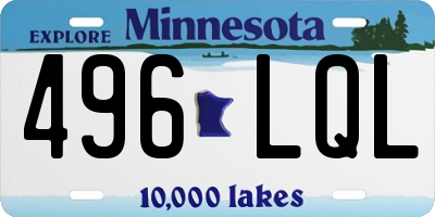 MN license plate 496LQL