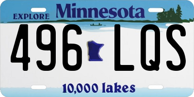 MN license plate 496LQS