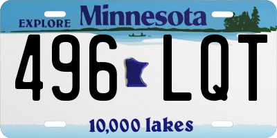 MN license plate 496LQT