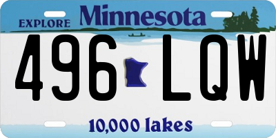 MN license plate 496LQW