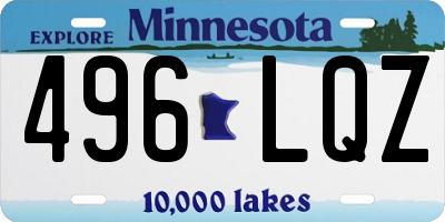 MN license plate 496LQZ