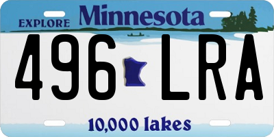 MN license plate 496LRA