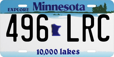 MN license plate 496LRC
