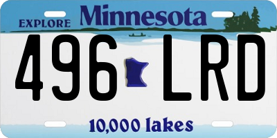 MN license plate 496LRD