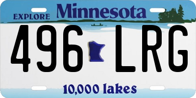MN license plate 496LRG