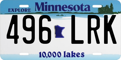 MN license plate 496LRK