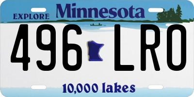 MN license plate 496LRO