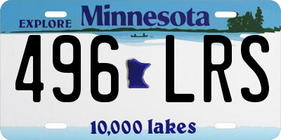 MN license plate 496LRS