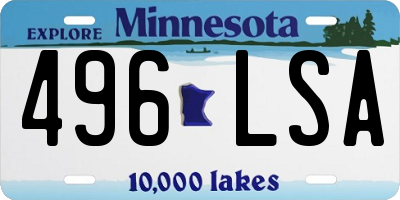 MN license plate 496LSA