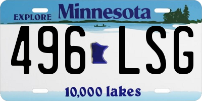 MN license plate 496LSG