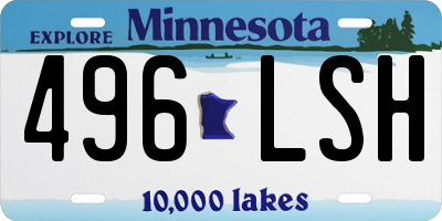 MN license plate 496LSH