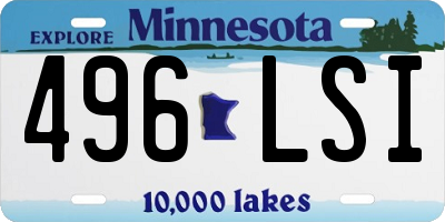 MN license plate 496LSI