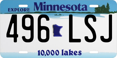 MN license plate 496LSJ