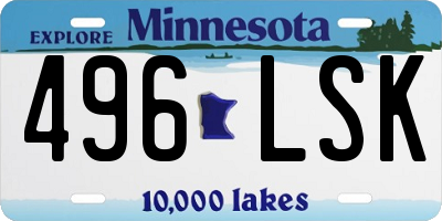 MN license plate 496LSK
