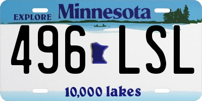 MN license plate 496LSL