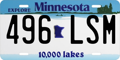 MN license plate 496LSM