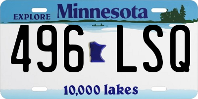 MN license plate 496LSQ
