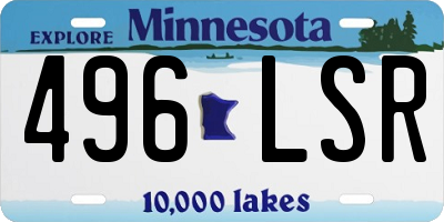 MN license plate 496LSR