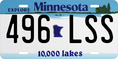 MN license plate 496LSS