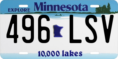MN license plate 496LSV