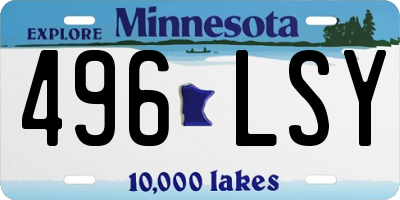 MN license plate 496LSY
