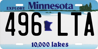 MN license plate 496LTA