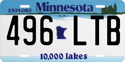 MN license plate 496LTB