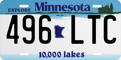 MN license plate 496LTC