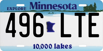 MN license plate 496LTE
