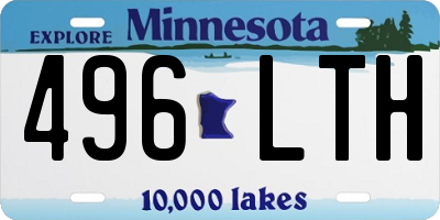 MN license plate 496LTH