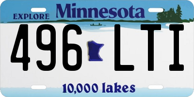 MN license plate 496LTI