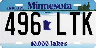 MN license plate 496LTK
