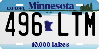 MN license plate 496LTM