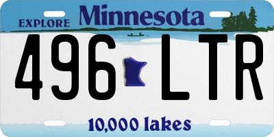 MN license plate 496LTR