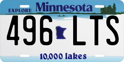 MN license plate 496LTS