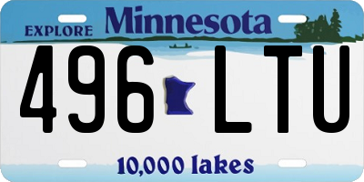 MN license plate 496LTU