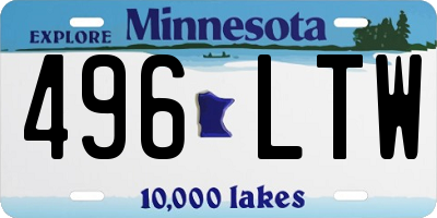 MN license plate 496LTW