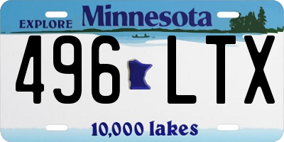 MN license plate 496LTX