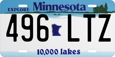 MN license plate 496LTZ